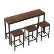 Modern Design Long Dining Table Set With 3 Stools - Furniture Home Direct