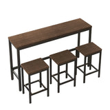 Modern Design Long Dining Table Set With 3 Stools - Furniture Home Direct