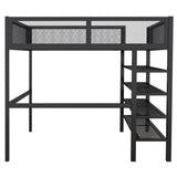 Loft Bed With 4 Tier Shelves And Storage - Furniture Home Direct