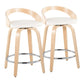 Grotto - Contemporary Fixed Height Counter Stool & Swivel, Round Footrest (Set of 2) - Furniture Home Direct
