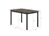Faux Marble Top With Metal Frame Dinette Table - Black - Furniture Home Direct