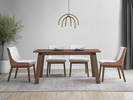 Ginny - 5 Piece With Side Chairs Dining Room Set - Walnut - Furniture Home Direct