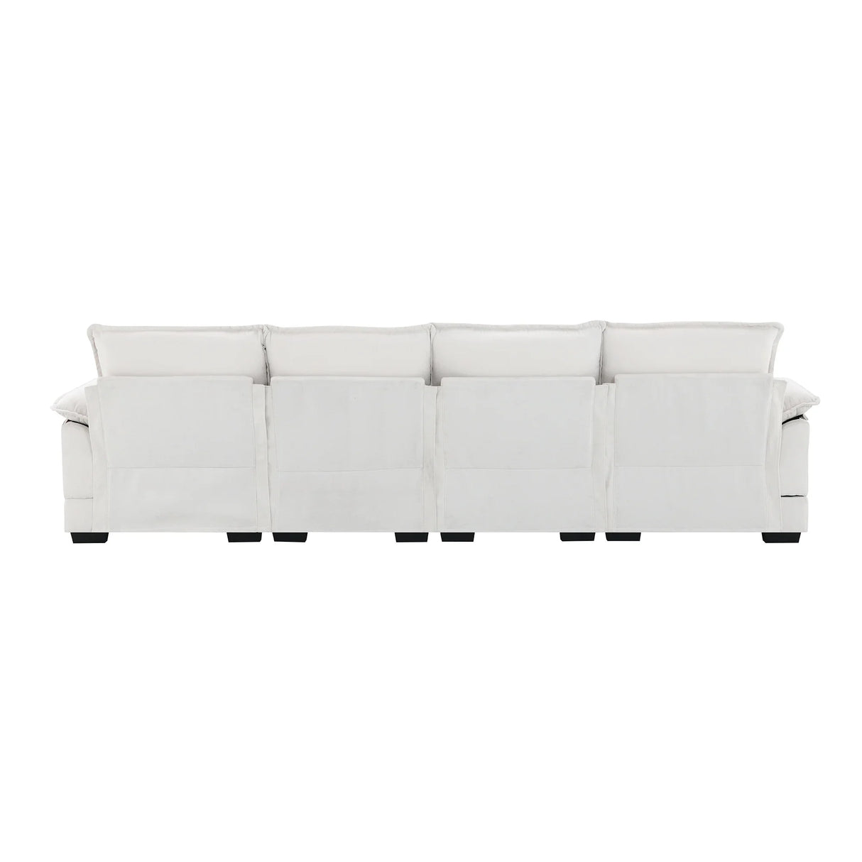 Sectional Sofa Modern U Shaped Chenille Seats 6 White - Furniture Home Direct