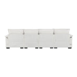 Sectional Sofa Modern U Shaped Chenille Seats 6 White - Furniture Home Direct