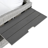 Outdoor Rattan Sectional With 2 Extendable Side Tables and Washable Covers - Furniture Home Direct