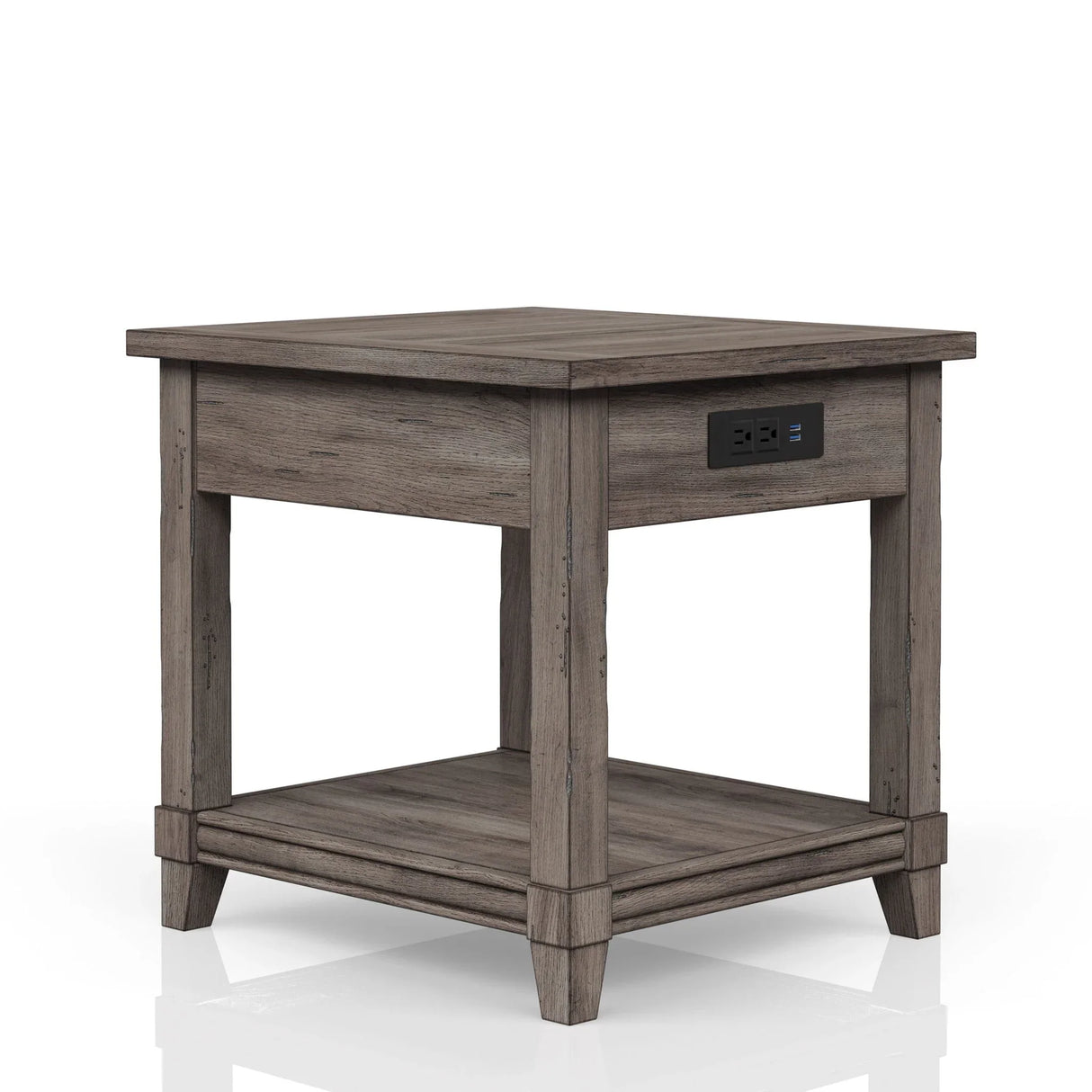 End Table With Storage Drawer Usn - Gray - Furniture Home Direct