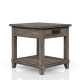 End Table With Storage Drawer Usn - Gray - Furniture Home Direct