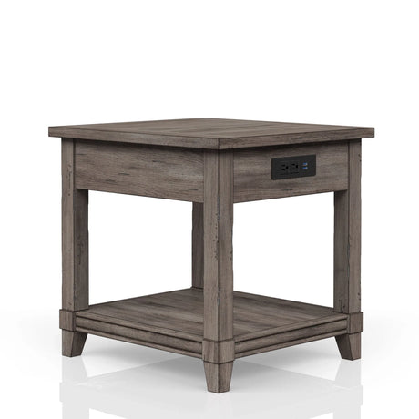 End Table With Storage Drawer Usn - Gray - Furniture Home Direct