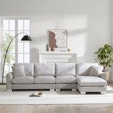 Modern Oversized Sectional Sofa, L-Shaped Luxury Couch Set With 2 Free Pillows, 5 Seat Chenille Indoor Furniture With Chaise For Living Room - Furniture Home Direct
