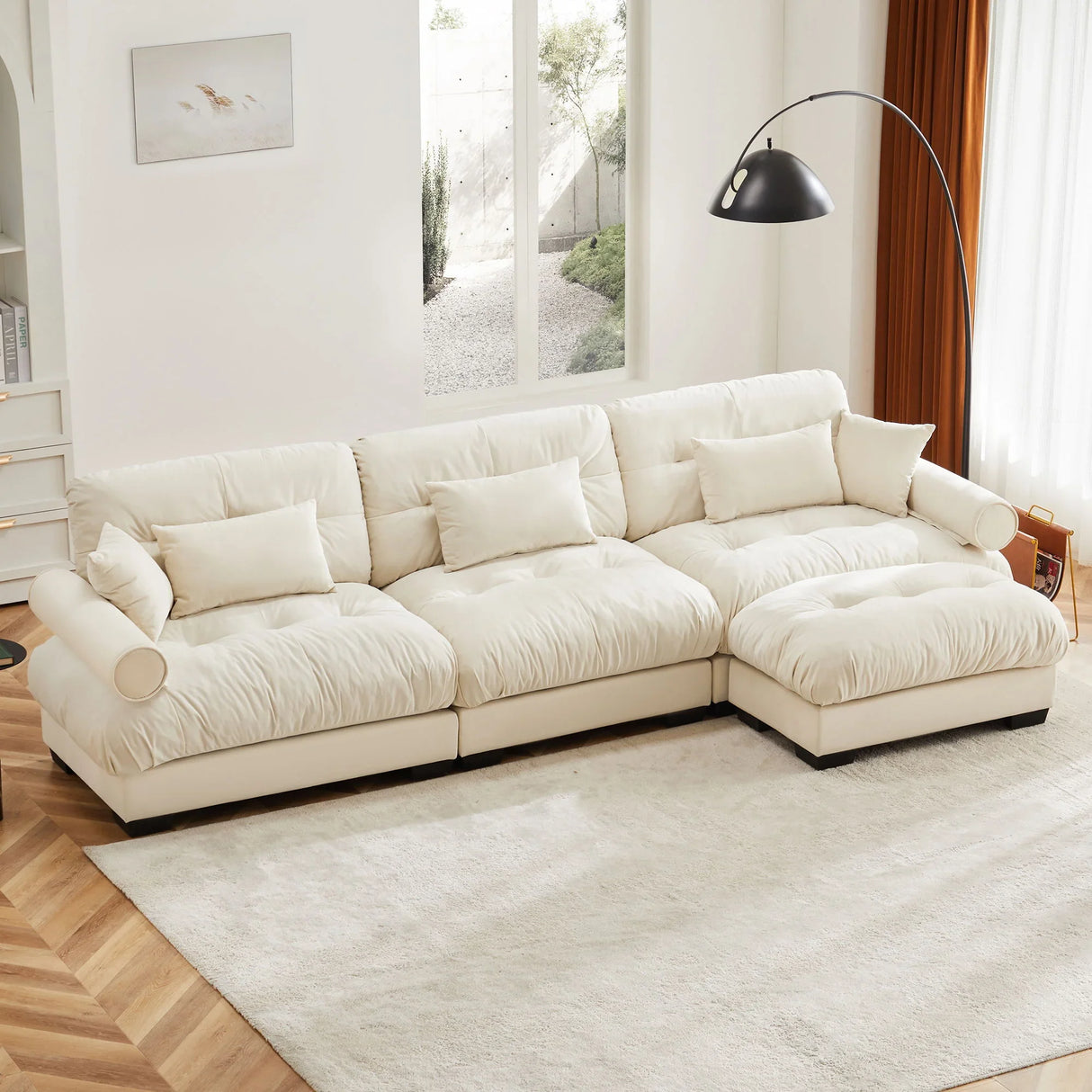 Super Comfort Oversized Modular Sectional Sofa With Movable Ottoman - Furniture Home Direct