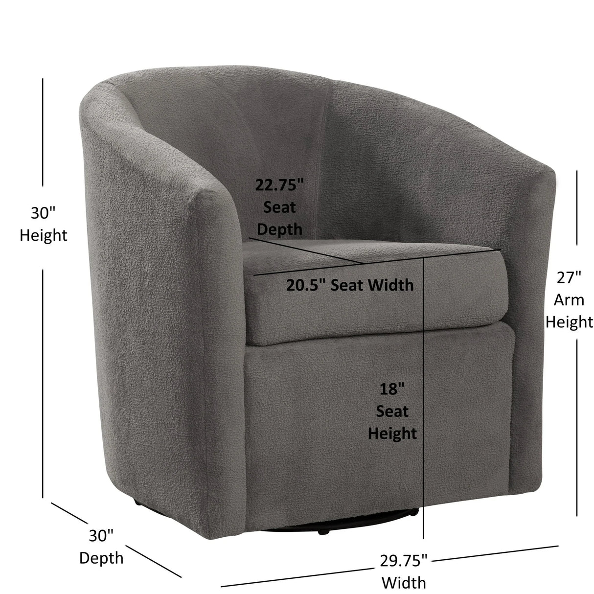 Oaklynn - Barrel Style Swivel Accent Chair - Furniture Home Direct