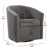 Oaklynn - Barrel Style Swivel Accent Chair - Furniture Home Direct