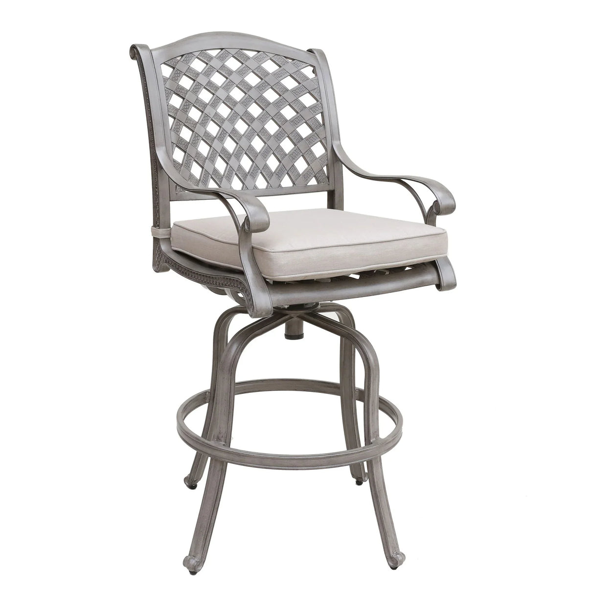 Cast Aluminum Bar Set With Cushion - Furniture Home Direct