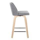 Toriano - Contemporary Fixed Height Counter Stool With Swivel With Square Footrest (Set of 2) - Furniture Home Direct