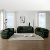 3 Piece Living Room Set With Storage including Sofa, Love Seat and Chair - Green - Furniture Home Direct