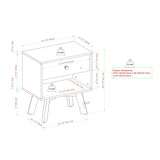 Mid-Century Modern Minimalist 1 Drawer Nightstand - Furniture Home Direct