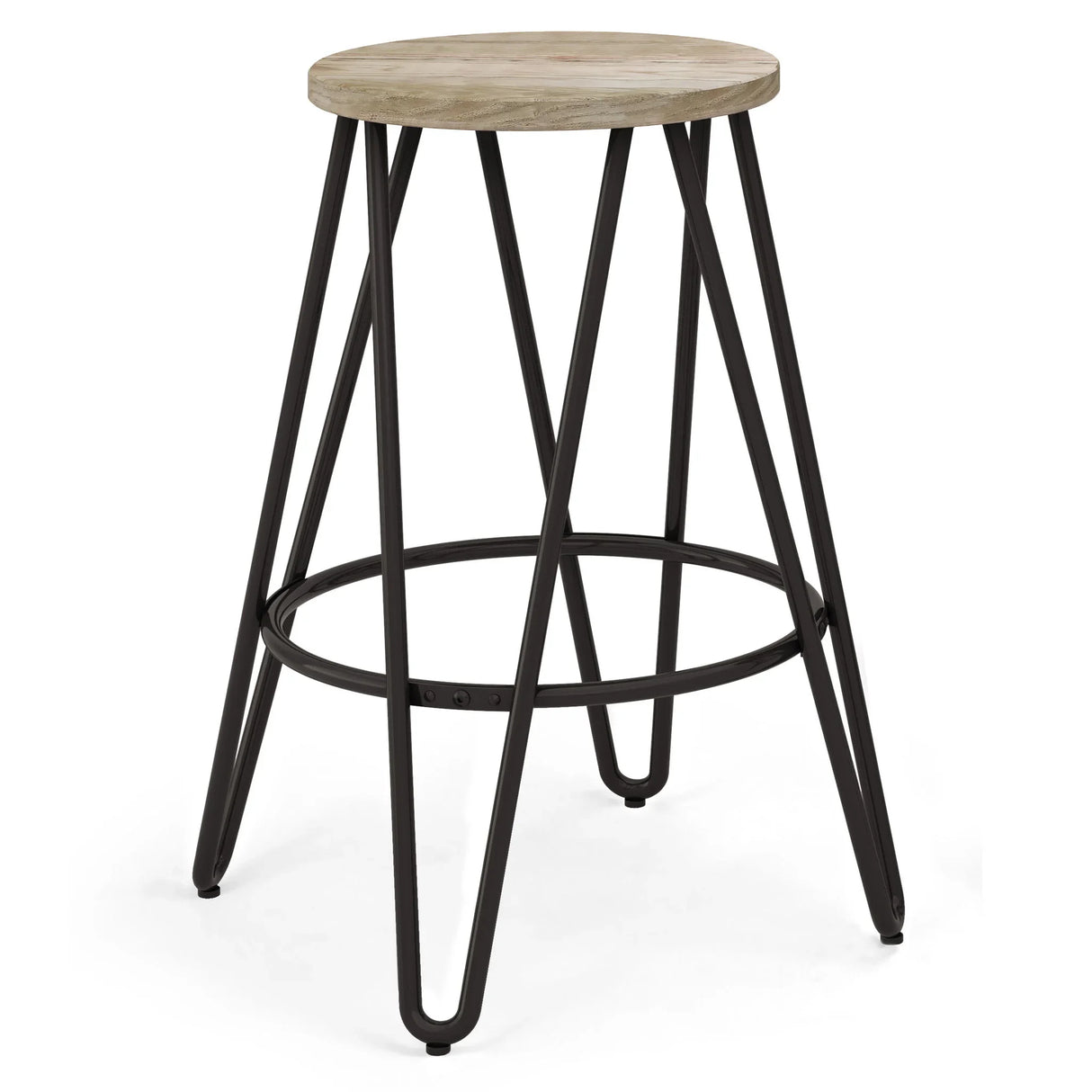 Simeon - Multifunctional Metal Stool With Wood Seat - Furniture Home Direct