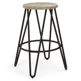 Simeon - Multifunctional Metal Stool With Wood Seat - Furniture Home Direct
