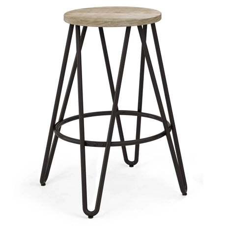 Simeon - Multifunctional Metal Stool With Wood Seat - Furniture Home Direct