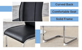 Dining Chair Set Modern Chrome Base PU Leather Black - Furniture Home Direct