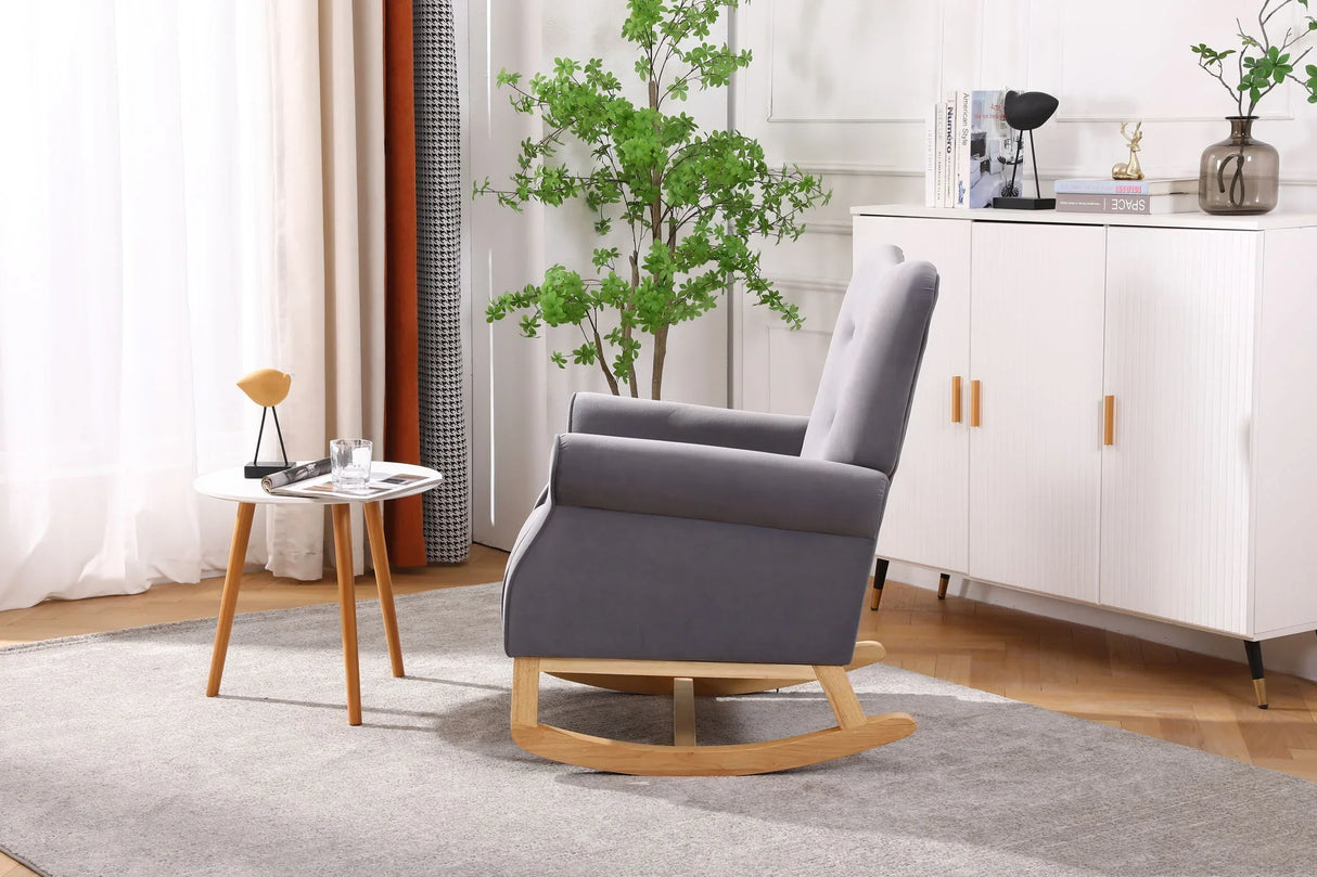Modern Rocking Chair, Upholstered Accent Chair For Nursery, Small Contemporary Rocke - Furniture Home Direct