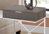 Accent Side Table, Storage Drawer, Contemporary - Taupe - Furniture Home Direct