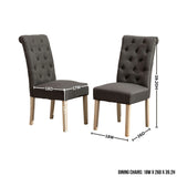 Dining Set Round Table With Tufted Chairs Charcoal - Furniture Home Direct