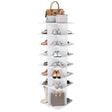 7 Tier Square Rotating Shoe Rack Tower With 360° Spinning Organizer - White - Furniture Home Direct