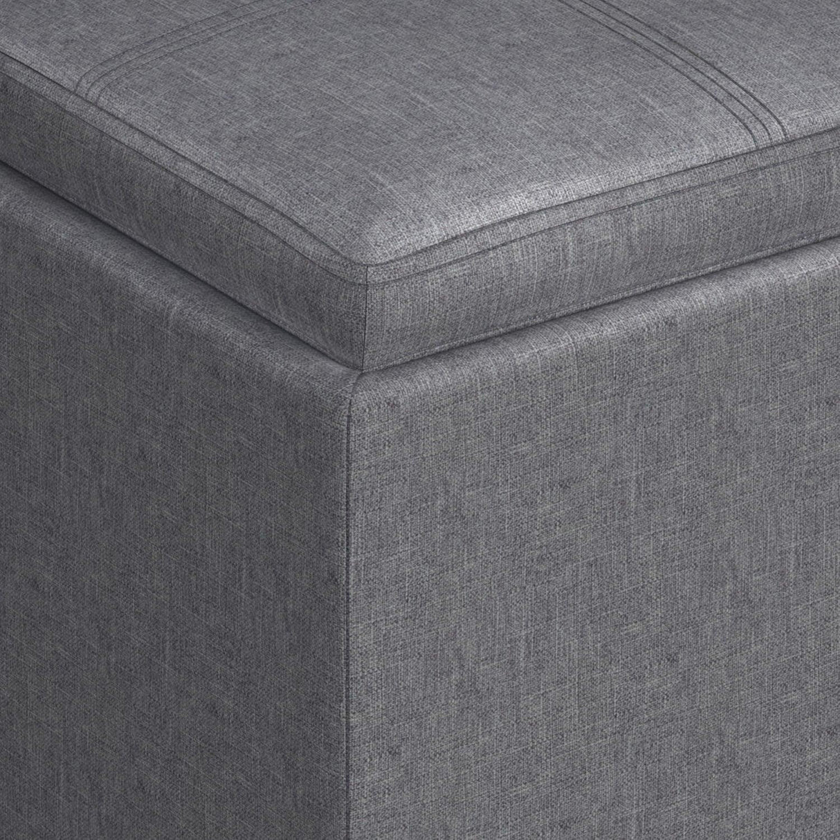 Rockwood - Upholstered Cube Storage Ottoman With Tray - Furniture Home Direct