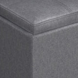 Rockwood - Upholstered Cube Storage Ottoman With Tray - Furniture Home Direct