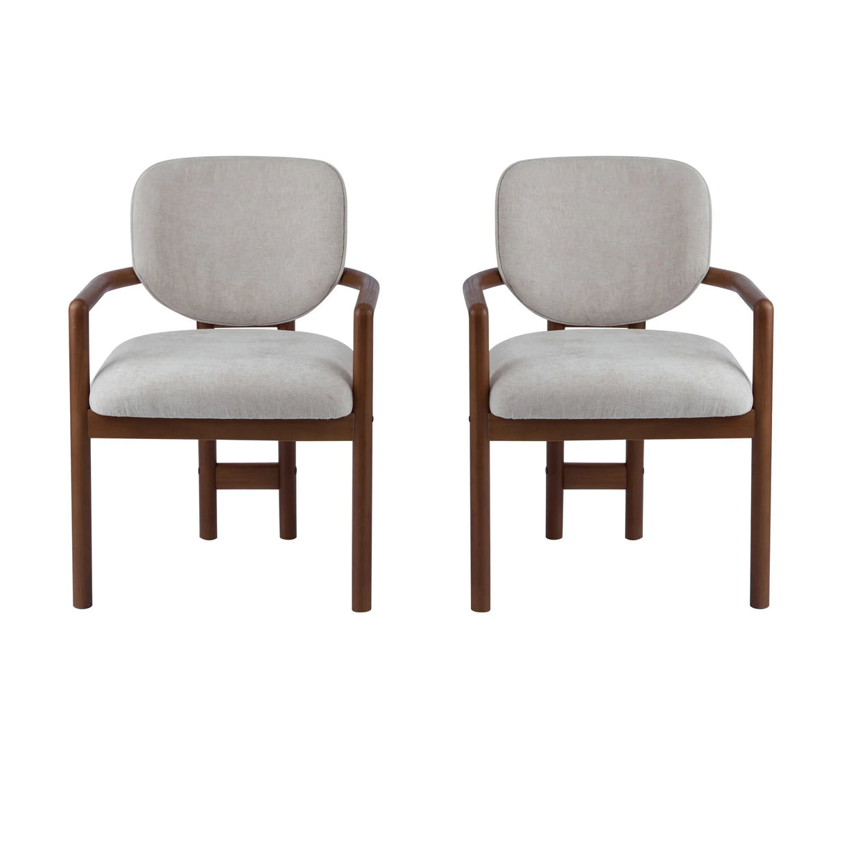 Upholstered Arm Dining Chairs (Set of 2)