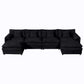 Modern Comfy Deep Seat Modular Sectional Sofa Cloud Couch With Ottoman - Furniture Home Direct