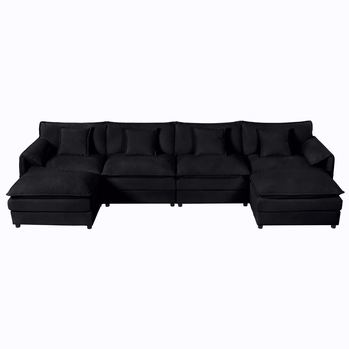 Modern Comfy Deep Seat Modular Sectional Sofa Cloud Couch With Ottoman - Furniture Home Direct