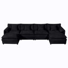 Modern Comfy Deep Seat Modular Sectional Sofa Cloud Couch With Ottoman - Furniture Home Direct