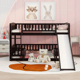 Low Bunk Bed With Slide, Fence And Ladder - Furniture Home Direct