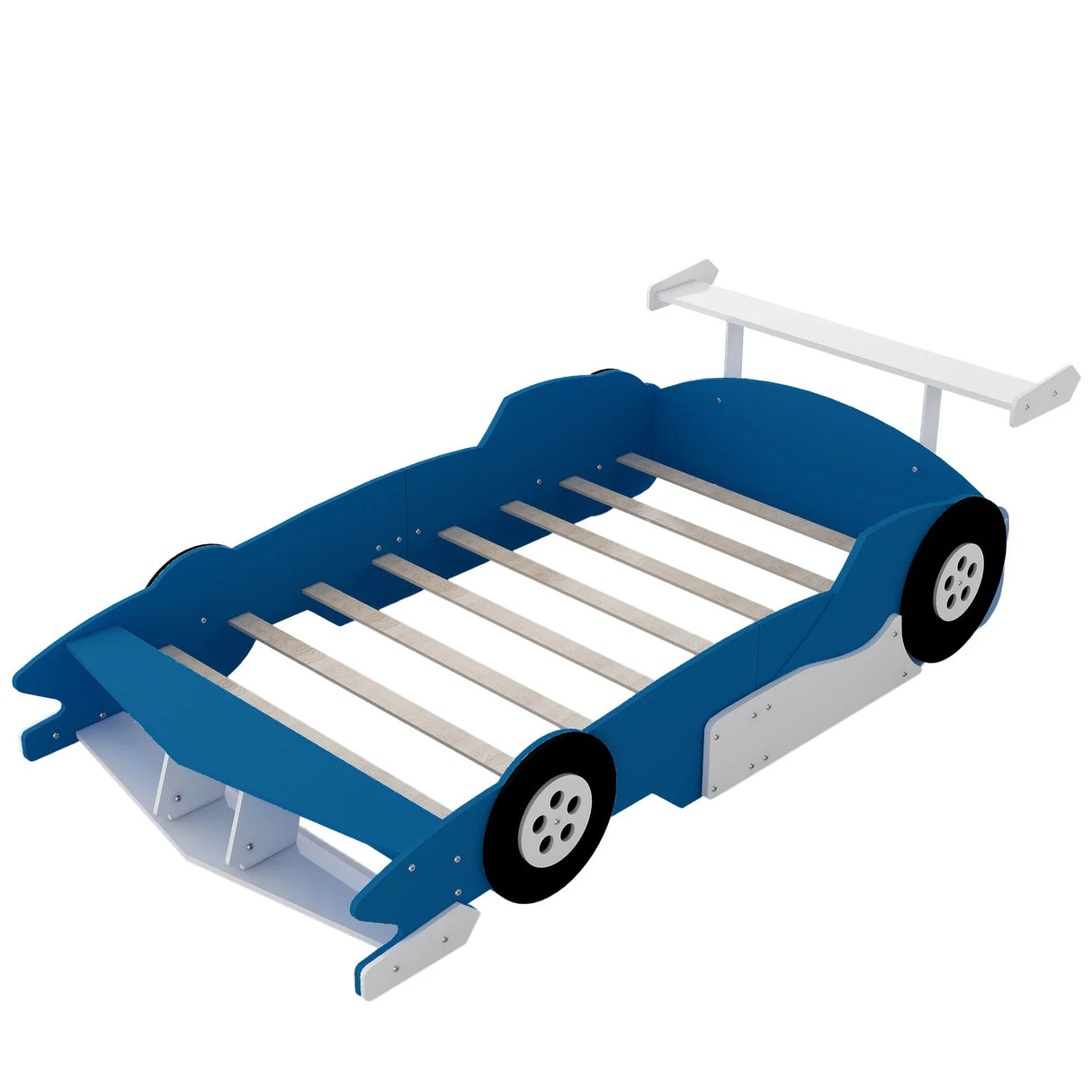 Race Car-Shaped Platform Bed With Wheels - Furniture Home Direct