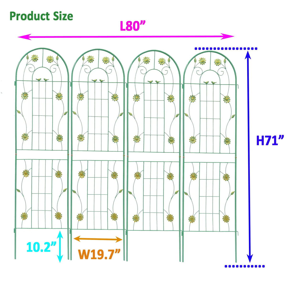 Metal Garden Trellis Rustproof Trellis For Climbing Plant Outdoor Flower Support - Furniture Home Direct