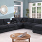 Celine - Chenille Fabric Corner Sectional Sofa With Right-Facing Chaise, Cupholders, And Charging Ports - Furniture Home Direct