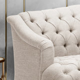 Sturdy Velvet Sofa - Beige - Furniture Home Direct