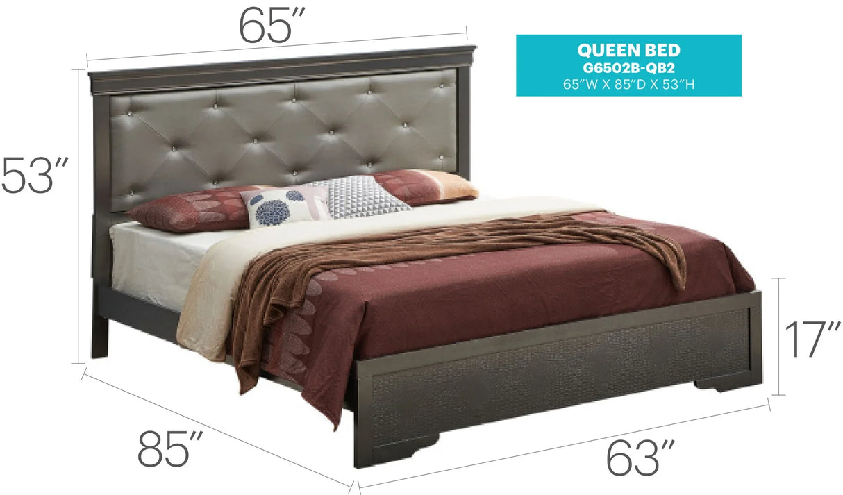 Chic Elegantly Designed Transitional Bed - Furniture Home Direct
