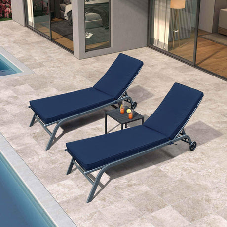 Outdoor Lounge Chair Set - Navy Blue - Furniture Home Direct