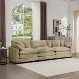 Mid-Century Modern 3 Seater Sectional Sofa With Arm And Throw Pillows - Furniture Home Direct
