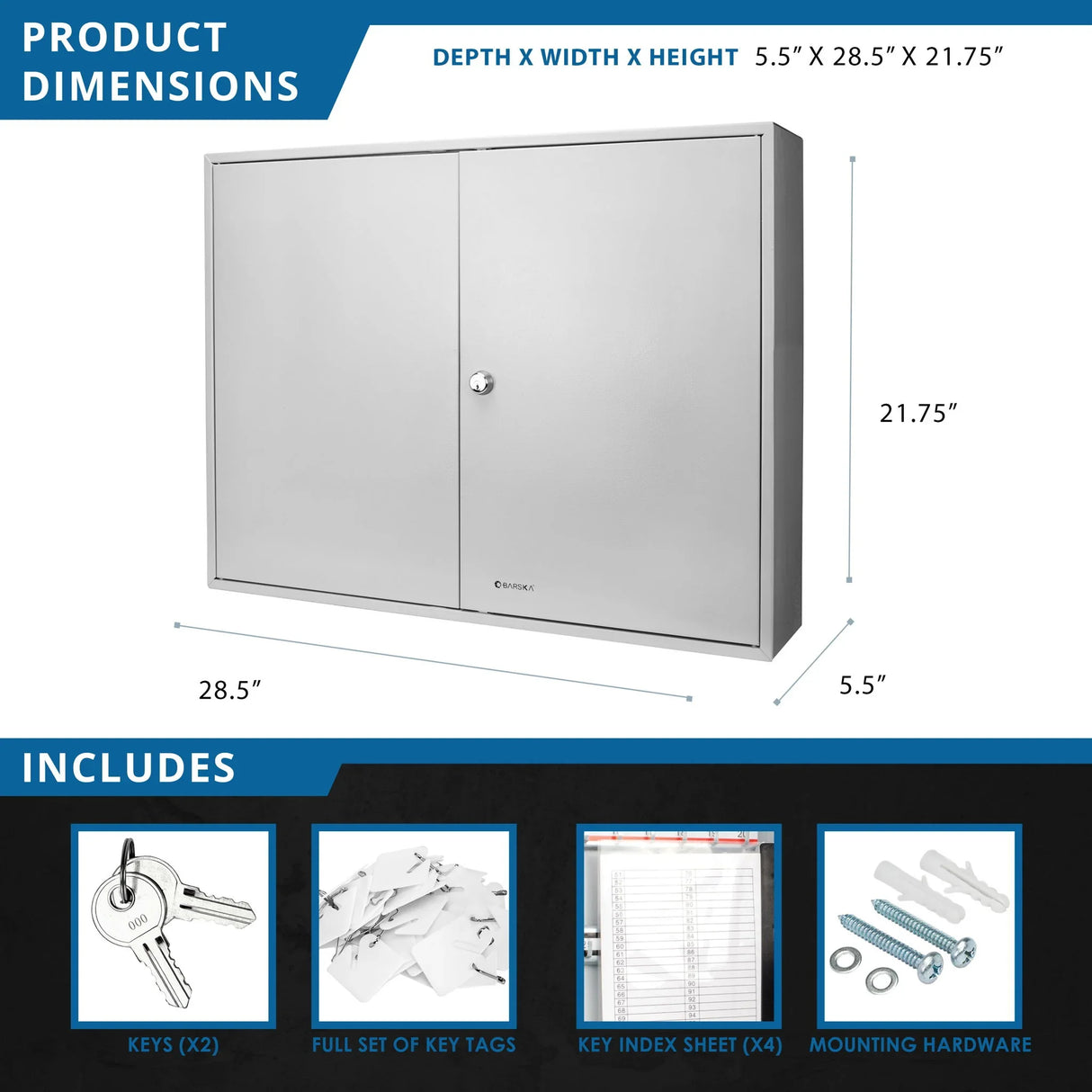 Adjustable Key Cabinet With Lock - Furniture Home Direct