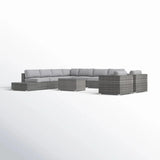 Wicker Sectional Seating Group With Plush Cushions