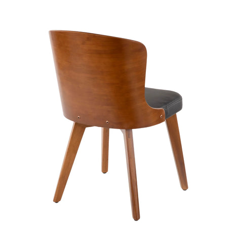 Bocello - Mid-Century Chair - Walnut / Black - Furniture Home Direct