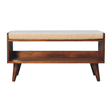 Solid Wood Bench With Upholstered Sea - Furniture Home Direct