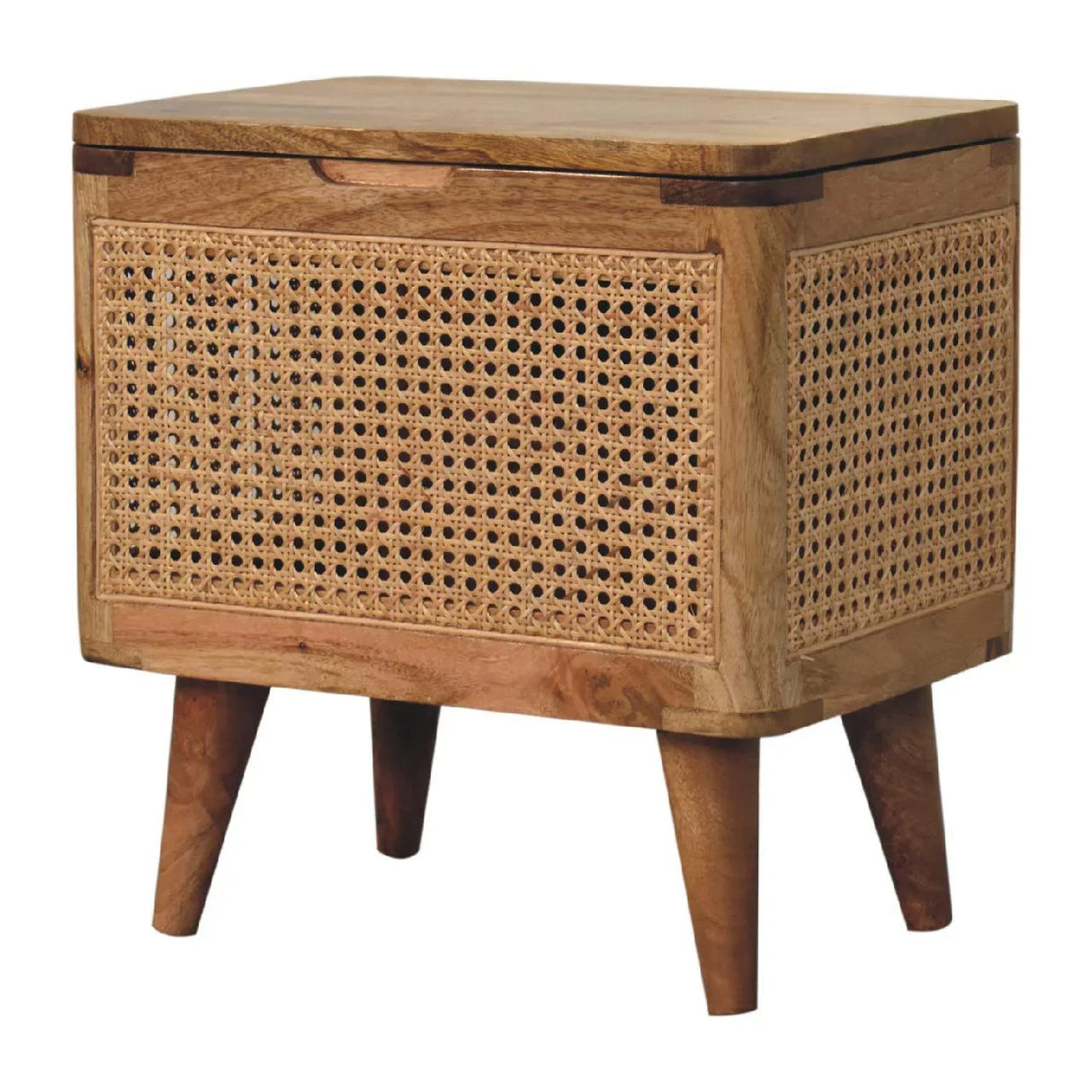 Larissa - Lid Up Storage Stool - Oak - Furniture Home Direct