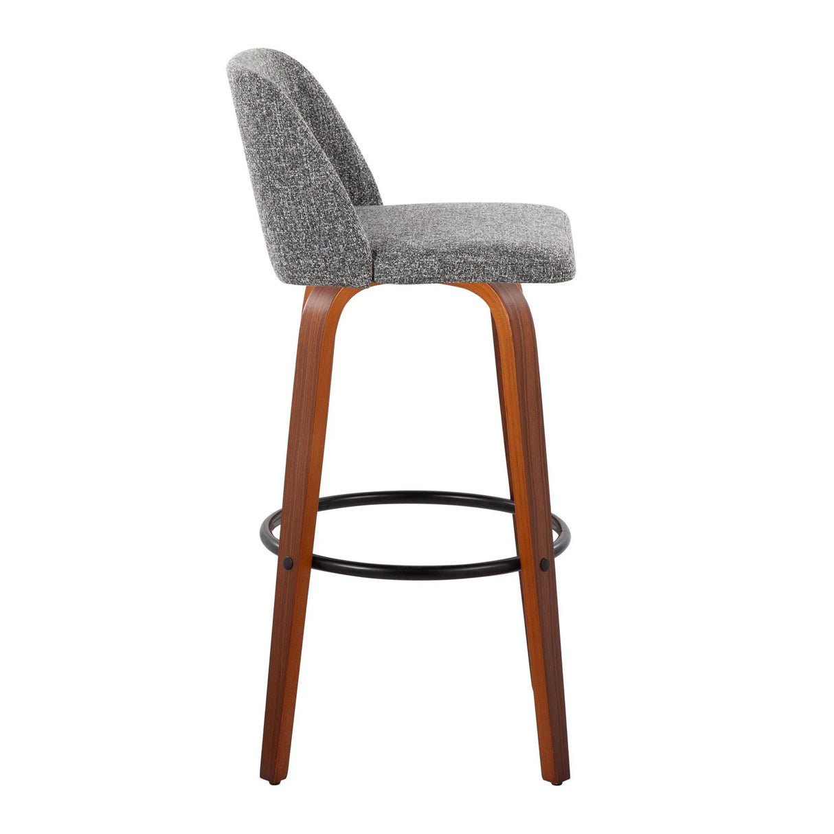 Toriano - Mid Century Modern Fixed Height Barstool Swivel And Round Footrest (Set of 2) - Furniture Home Direct