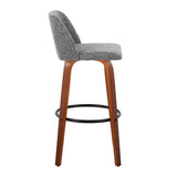 Toriano - Mid Century Modern Fixed Height Barstool Swivel And Round Footrest (Set of 2) - Furniture Home Direct