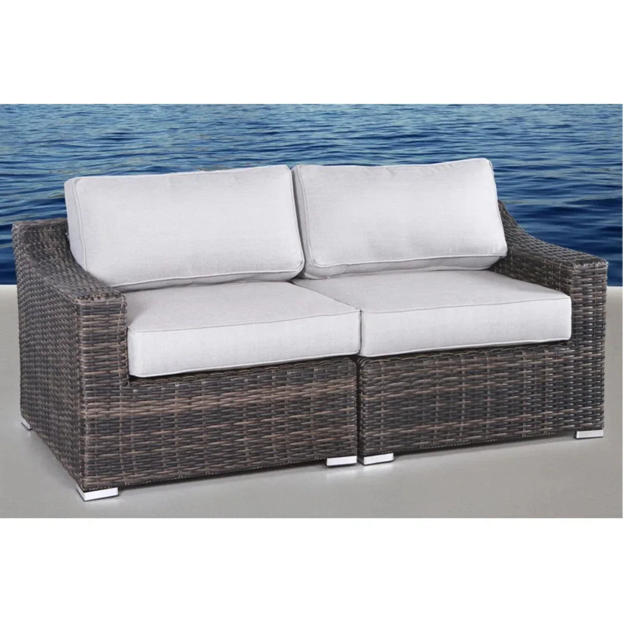 Chic Wide Outdoor Loveseat With Cushions - Furniture Home Direct